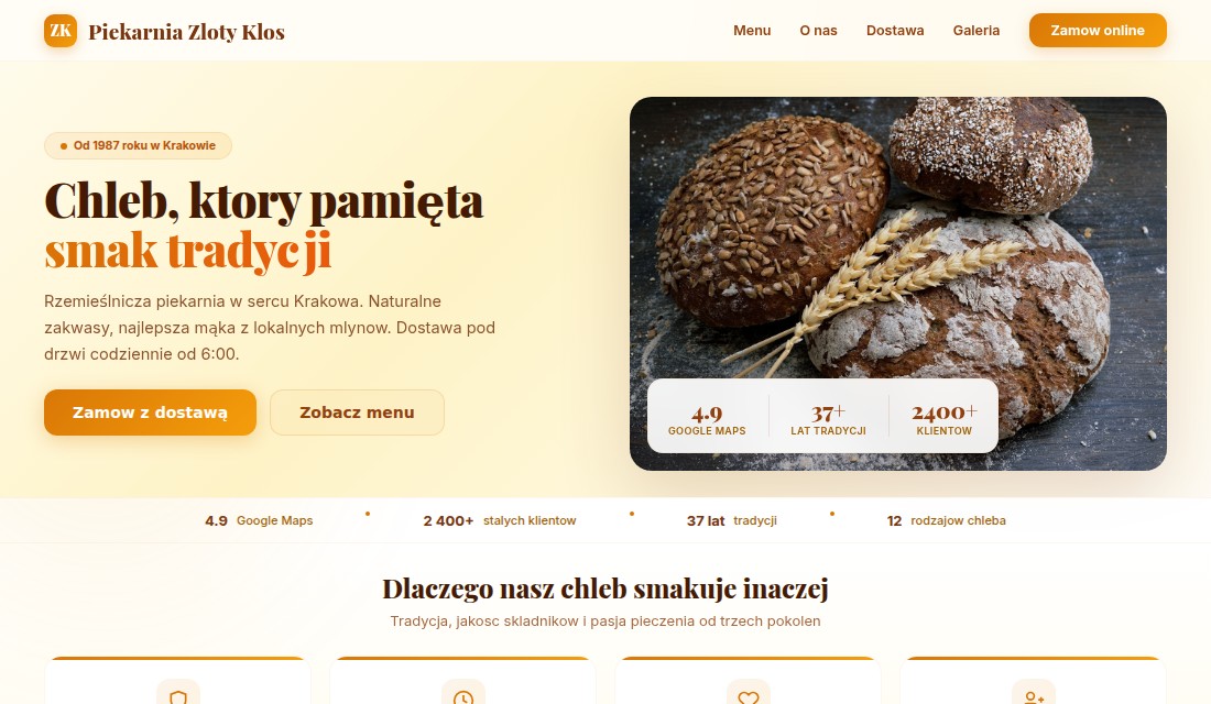 Piekarnia rzemieślnicza — strona wygenerowana przez VIXMA